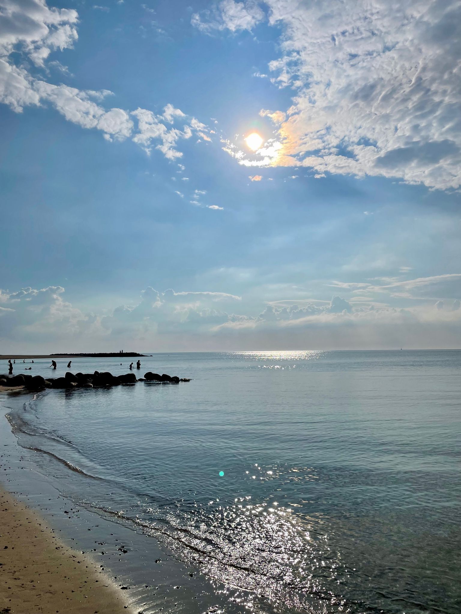 Pleasing sunset with beach